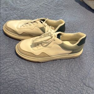 Stylish White and Green Sneakers